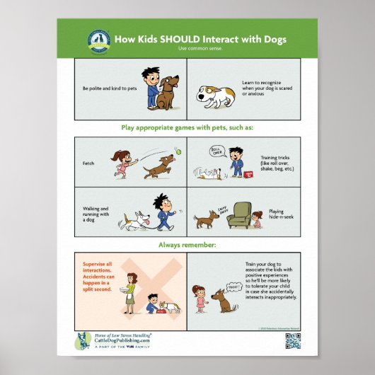 Wie Kinder mit Hunden interagieren sollten Poster (Vorne)