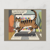 Wie kommt es, dass mein Computer für den Cat Funny Postkarte (Vorderseite)