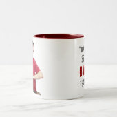 "Wie kommt es ich soviel sind Puffer als Sie? " Zweifarbige Tasse (Mittel)