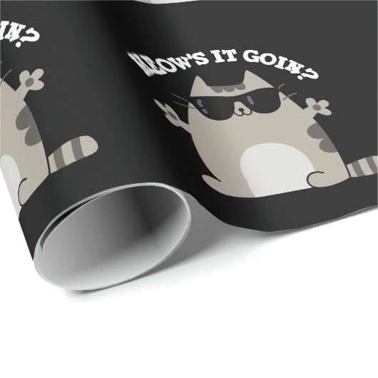 Wie kommt es zu Funny Cat Pun Dark BG? Geschenkpapier (Rolleneckpunkt)