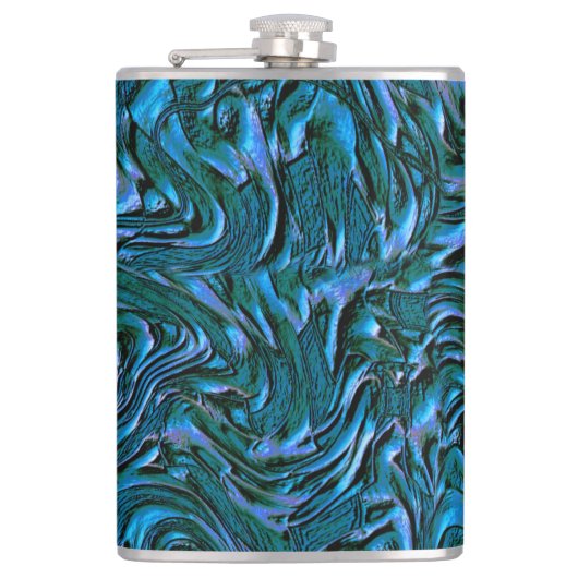 Wie königlich oder kastenblau mit Wandtextur Flachmann (Vorderseite)