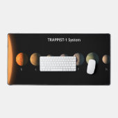 Wie könnten die sieben Planeten der Trappist-1 aus Schreibtischunterlage (Tastatur & Maus)