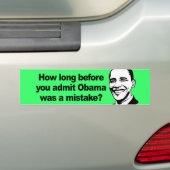 WIE LANG, BEVOR SIE ZULASSEN, Obama ein Fehler 2 Autoaufkleber (Auf Auto)