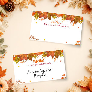 Wie lautet Ihr gemütlicher Herbstname? Herbst-Part Mitteilungskarte