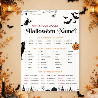 Wie lautet Ihr gruseliger Halloween-Name? | Hallow Einladung