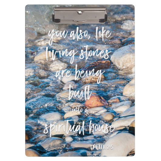Wie lebende Steine1. Peter-Bibel-Vers Klemmbrett (Vorderseite)
