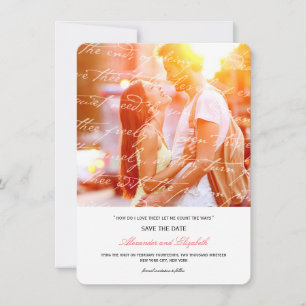 Wie liebe ich dich Poesie Romantische Vintage-Schr Save The Date