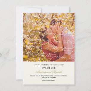 Wie liebe ich dich Poesie Romantische Vintage-Schr Save The Date