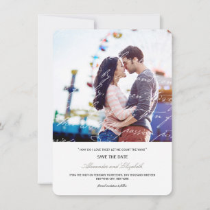 Wie liebe ich dich Poesie Romantische Vintage-Schr Save The Date