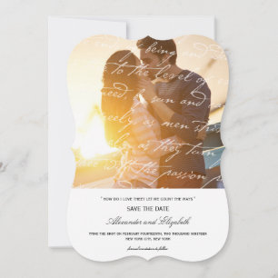 Wie liebe ich dich Poesie Romantische Vintage-Schr Save The Date