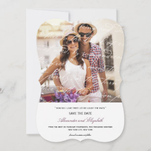 Wie liebe ich dich Poesie Romantische Vintage-Schr Save The Date