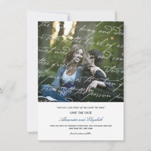 Wie liebe ich dich Poesie Romantische Vintage-Schr Save The Date