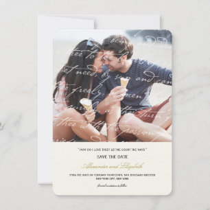 Wie liebe ich dich Poesie Romantische Vintage-Schr Save The Date
