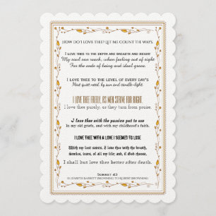 Wie liebe ich dich? Typografie Gedicht Hochzeit Einladung