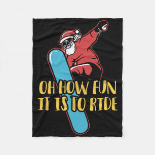 Wie lustig es ist, mit dem Snowboarden in Santa zu Fleecedecke