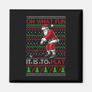 Wie lustig ist es, Golf spielender Weihnachtsmann  Magnet