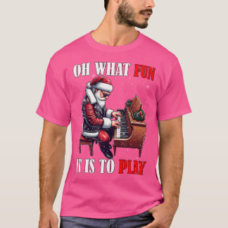 Wie lustig ist es, Weihnachtsmann Klavier spielen  T-Shirt