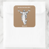 Wie macht Jesus die Hebräer des Kaffees? Quadratischer Aufkleber (Tasche)