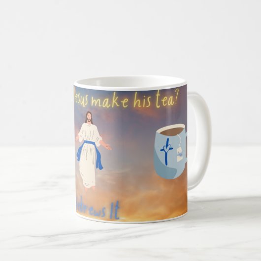 Wie macht Jesus seinen Tee? Hebräisch. Kaffeetasse (VorderseiteRechts)