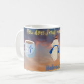 Wie macht Jesus seinen Tee? Hebräisch. Kaffeetasse (Vorderseite Links)