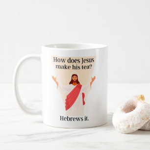 Wie macht Jesus seinen Tee? Hebräisch. Kaffeetasse