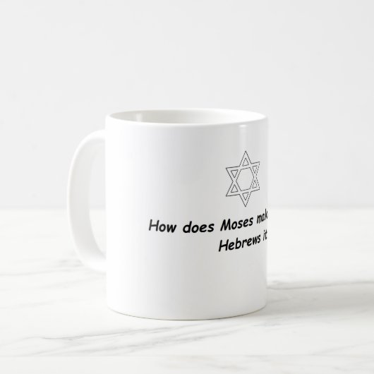 Wie macht Moses seinen Tee? Tasse (Vorderseite Links)