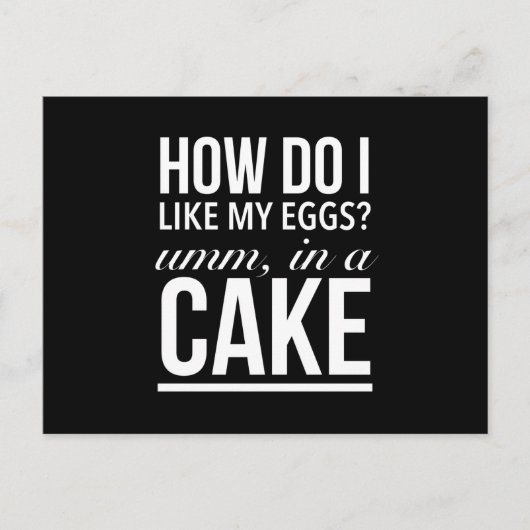 Wie mag ich meine Eier witzige Zitate weiß? Postkarte (Vorderseite)