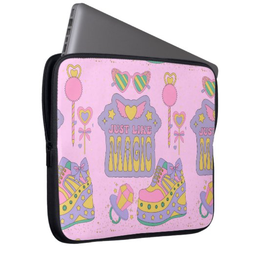 wie magisches Muster der 90er Jahre Laptopschutzhülle (Vorne Rechts)