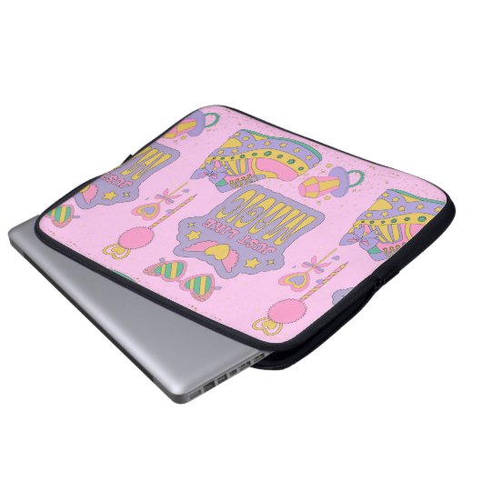 wie magisches Muster der 90er Jahre Laptopschutzhülle (Vorne Knopf)