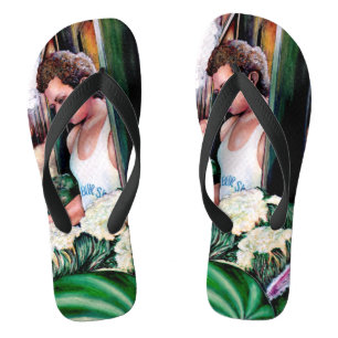 Wie magst du diese Melonen? Badesandalen