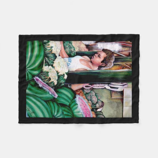 Wie magst du diese Melonen? Fleecedecke (Vorderseite (Horizontal))