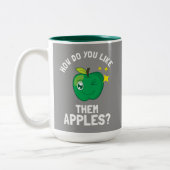 Wie magst du sie Äpfel? Zweifarbige Tasse (Links)