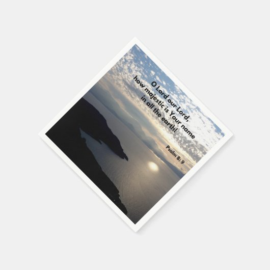 Wie majestätisch ist dein Name Psalm 8:9 Bibelvers Serviette (Ecke)