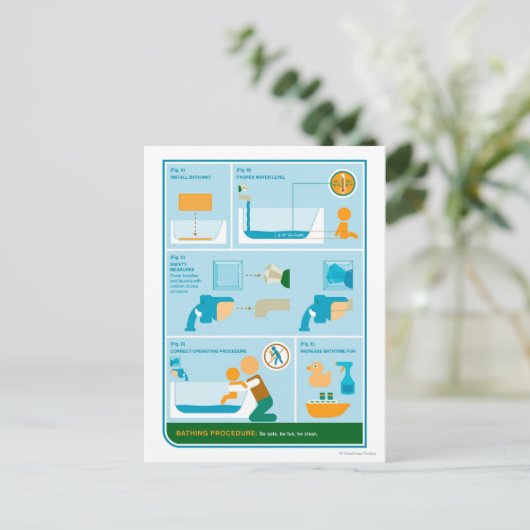 Wie man bathe postkarte (Stehend Vorderseite)