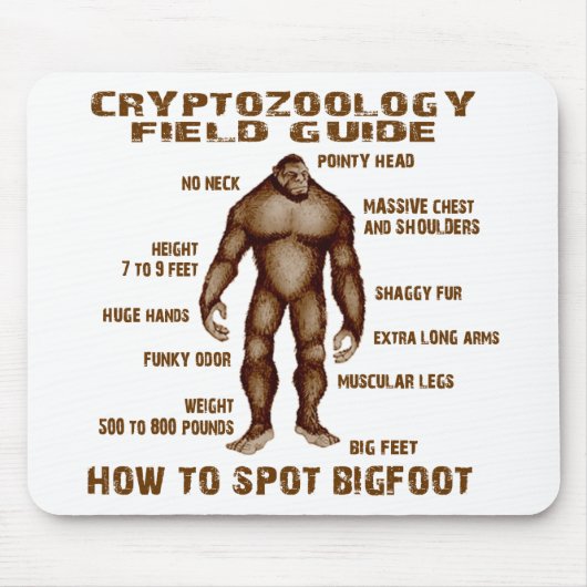 WIE man BIGFOOT - Cryptozoology-Feld-Führer Mousepad (Vorne)