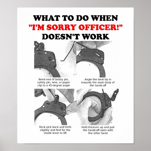 Wie man Cuffs Funny Poster entkommt (Vorne)