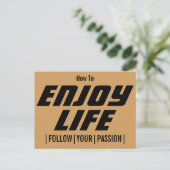 Wie man das Leben genießt Postkarte (Stehend Vorderseite)