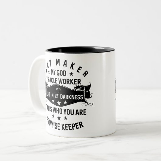 Wie man das Wunder der Arbeitnehmer herstellt, ver Zweifarbige Tasse (Vorderseite Links)