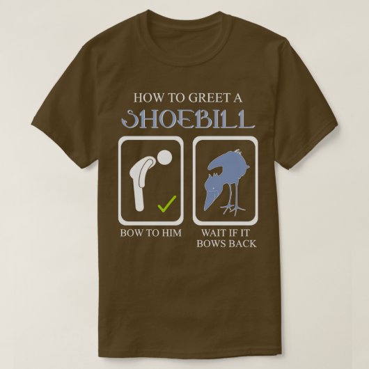 Wie man den Shoebill Stork Art African Bird L T-Shirt (Design vorne)