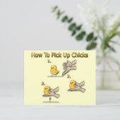 Wie man die Hühner in die sonnige Richtung aufnimm Postkarte (Stehend Vorderseite)