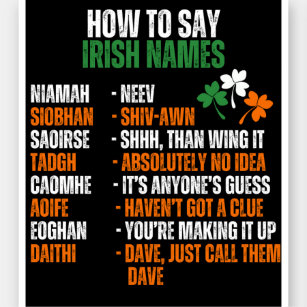 Wie man die irischen Namen Classic sagt Aufkleber