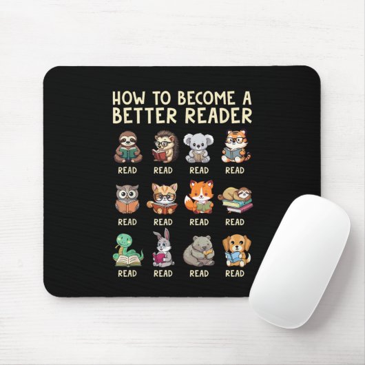 Wie man ein besserer Leser wird Buch Lustige Tiere Mousepad (Mit Mouse)