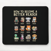 Wie man ein besserer Leser wird Buch Lustige Tiere Mousepad (Vorne)