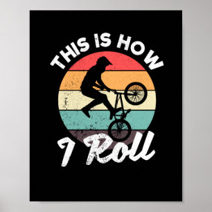 Wie man ein BMX-Vintage-Rad Retro-Fahrrad fährt Poster