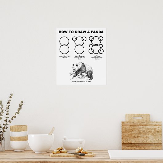 Wie man ein Panda Funny Poster Zeichne (Küche)