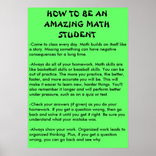 Wie man ein phantastischer Mathematikstudent ist Poster