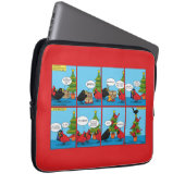 Wie man ein Weihnachtsbaum-Comic dekoriert Laptopschutzhülle (Vorne Rechts)