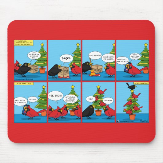 Wie man ein Weihnachtsbaum-Comic dekoriert Mousepad (Vorne)