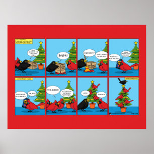Wie man ein Weihnachtsbaum-Comic dekoriert Poster