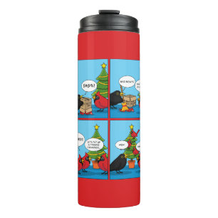 Wie man ein Weihnachtsbaum-Comic dekoriert Thermosbecher